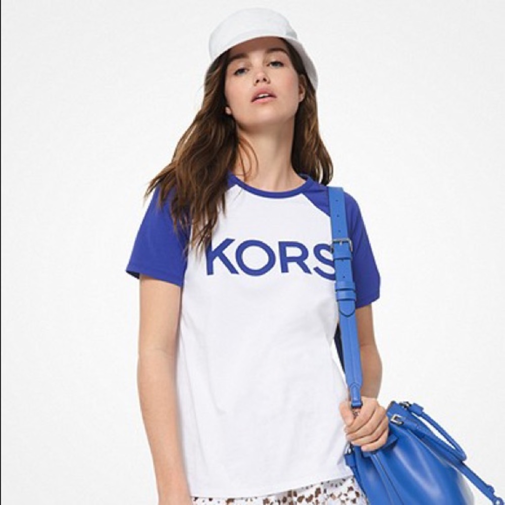 Kors Logo Cotton Jersey Baseball T-Shirt